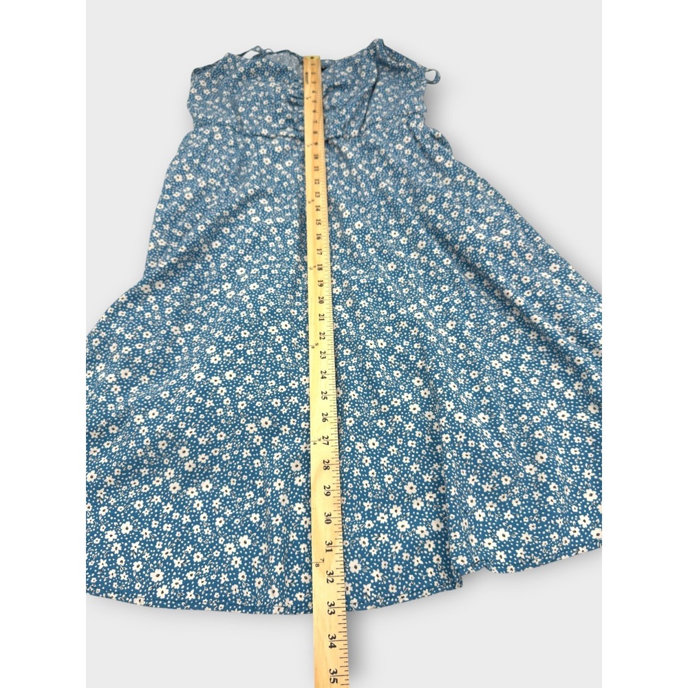 Torrid Skater Dress Size 00  Blue Ditsy Floral Sundress Fit Flare Coquette Flowy - Picture 13 of 13